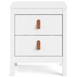 Pemberly Row Contemporary 2 Drawer Nightstand in White