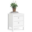 Pemberly Row Contemporary 2 Drawer Nightstand in White
