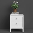 Pemberly Row Contemporary 2 Drawer Nightstand in White