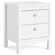 Pemberly Row Contemporary 2 Drawer Nightstand in White