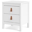 Pemberly Row Contemporary 2 Drawer Nightstand in White