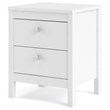 Pemberly Row Contemporary 2 Drawer Nightstand in White