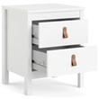 Pemberly Row Contemporary 2 Drawer Nightstand in White