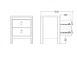 Pemberly Row Contemporary 2 Drawer Nightstand in Black Matte