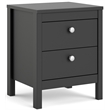 Pemberly Row Contemporary 2 Drawer Nightstand in Black Matte