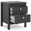Pemberly Row Contemporary 2 Drawer Nightstand in Black Matte
