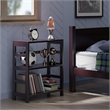 Pemberly Row 2-Tier Wide Solid Wood Storage Book Shelf in Espresso