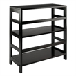 Pemberly Row 2-Tier Wide Solid Wood Storage Book Shelf in Espresso