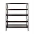 Pemberly Row 2-Tier Wide Solid Wood Storage Book Shelf in Espresso