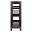 Pemberly Row 2-Tier Wide Solid Wood Storage Book Shelf in Espresso