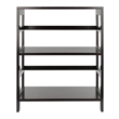 Pemberly Row 2-Tier Wide Solid Wood Storage Book Shelf in Espresso