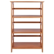 Pemberly Row 3-Tier Transitional Solid Wood Bookshelf in Honey Brown