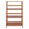 Pemberly Row 3-Tier Transitional Solid Wood Bookshelf in Honey Brown