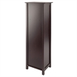 Pemberly Row 5-Tier Tall Solid Wood Storage Shelf with Baskets in Walnut