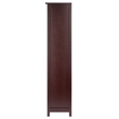 Pemberly Row 5-Tier Tall Solid Wood Storage Shelf with Baskets in Walnut
