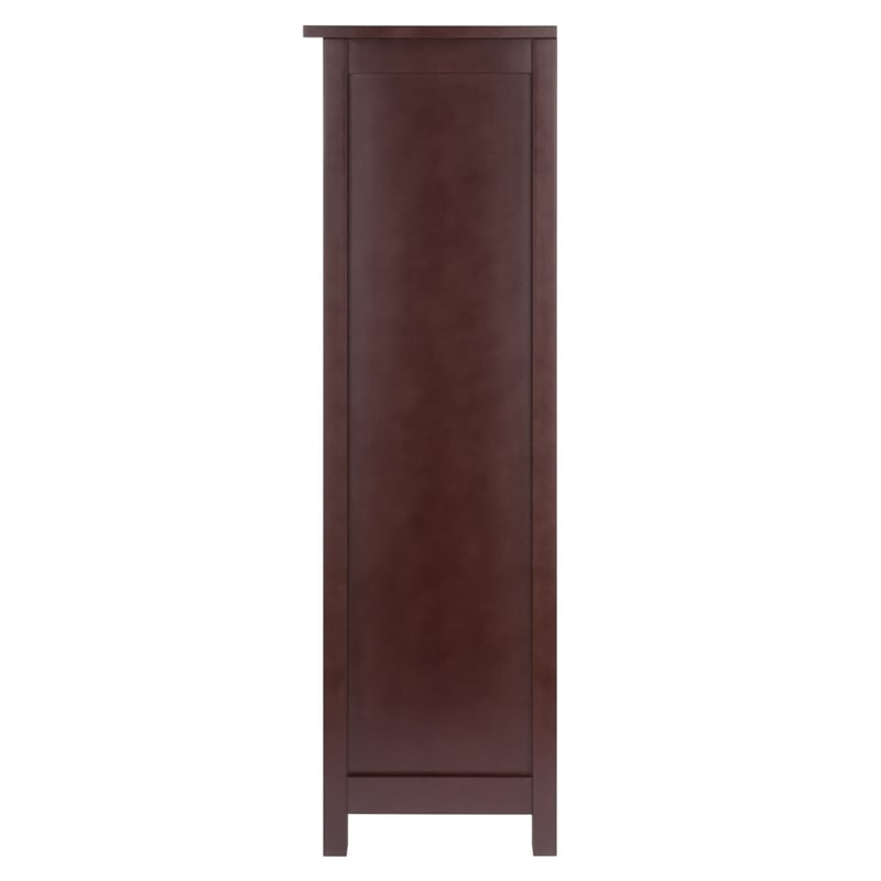 Pemberly Row 4-Tier Medium Solid Wood Storage Shelf with Baskets in Walnut