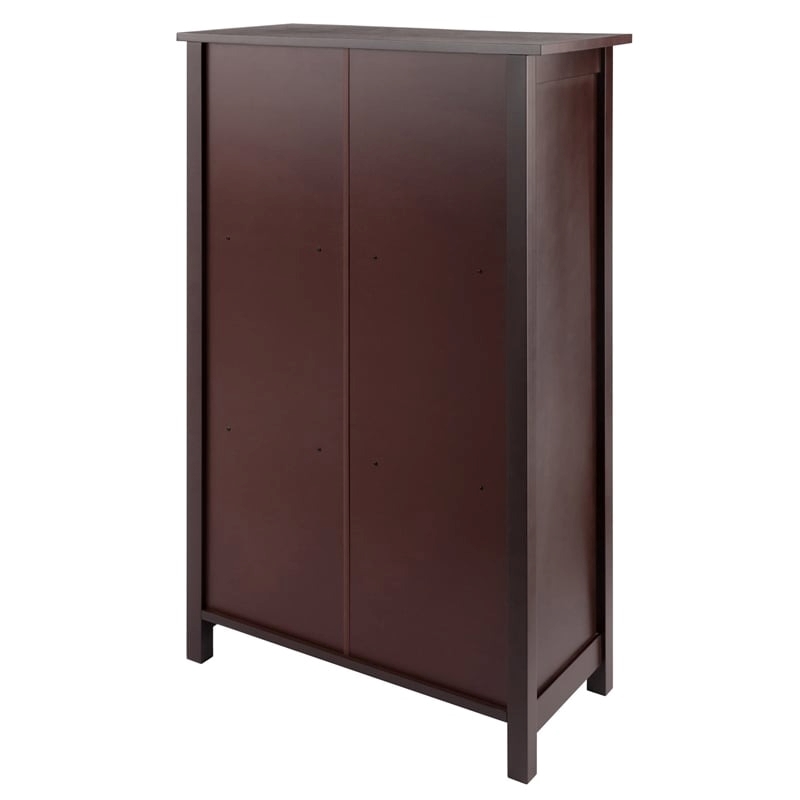 Pemberly Row 3-Tier Transitional Solid Wood Medium Storage Book Shelf in Walnut
