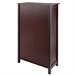Pemberly Row 3-Tier Transitional Solid Wood Medium Storage Book Shelf in Walnut