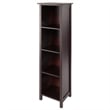 Pemberly Row 5-Tier Tall Solid Wood Storage Shelf with Baskets in Walnut/Beige