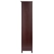 Pemberly Row 5-Tier Tall Solid Wood Storage Shelf with Baskets in Walnut/Beige