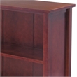 Pemberly Row 3-Tier Long Solid Wood Storage Shelf with Baskets in Walnut/Beige