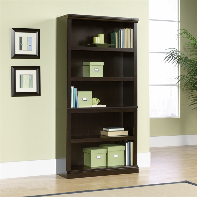 Pemberly Row 5 Shelf Bookcase in Jamocha Wood