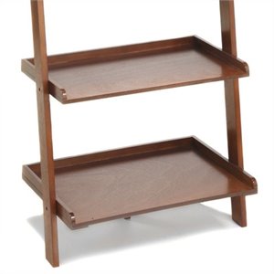 pemberly row ladder bookshelf in cherry wood finish
