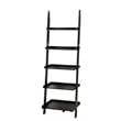 Pemberly Row Ladder Bookshelf in Black Wood Finish