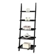 Pemberly Row Ladder Bookshelf in Black Wood Finish