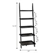 Pemberly Row Ladder Bookshelf in Black Wood Finish