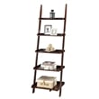 Pemberly Row Ladder Bookshelf in Espresso Wood Finish