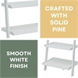 Pemberly Row Bookshelf Ladder in White Wood Finish