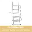 Pemberly Row Bookshelf Ladder in White Wood Finish