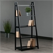 Pemberly Row 5-Tier A-Frame Transitional Solid Wood Book Shelf in Black