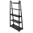Pemberly Row 5-Tier A-Frame Transitional Solid Wood Book Shelf in Black