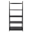 Pemberly Row 5-Tier A-Frame Transitional Solid Wood Book Shelf in Black