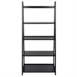Pemberly Row 5-Tier A-Frame Transitional Solid Wood Book Shelf in Black