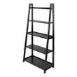 Pemberly Row 5-Tier A-Frame Transitional Solid Wood Book Shelf in Black