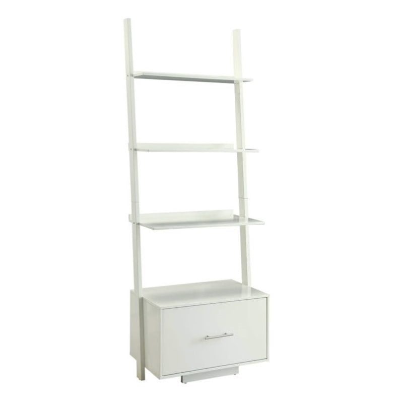Pemberly Row Bookcase File Drawer in White Wood Finish