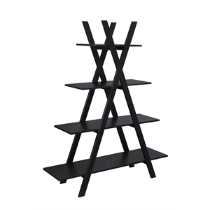 Pemberly Row &quotA&quot Frame Bookshelf in Black Wood Finish
