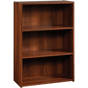 Pemberly Row 3-Shelf Modern Engineered Wood Bookcase in Brook Cherry