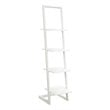 Pemberly Row Four Shelf Ladder Bookcase in White Wood Finish