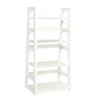 Pemberly Row Four Shelf Bookcase in White Wood Finish