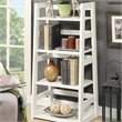 Pemberly Row Four Shelf Bookcase in White Wood Finish