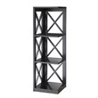Pemberly Row 3 Shelf Corner Bookcase in Black Wood Finish