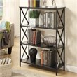 Pemberly Row 3 Shelf Bookcase in Black Wood Finish