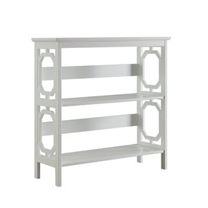 Pemberly Row Two-Shelf Bookcase in White Wood Finish