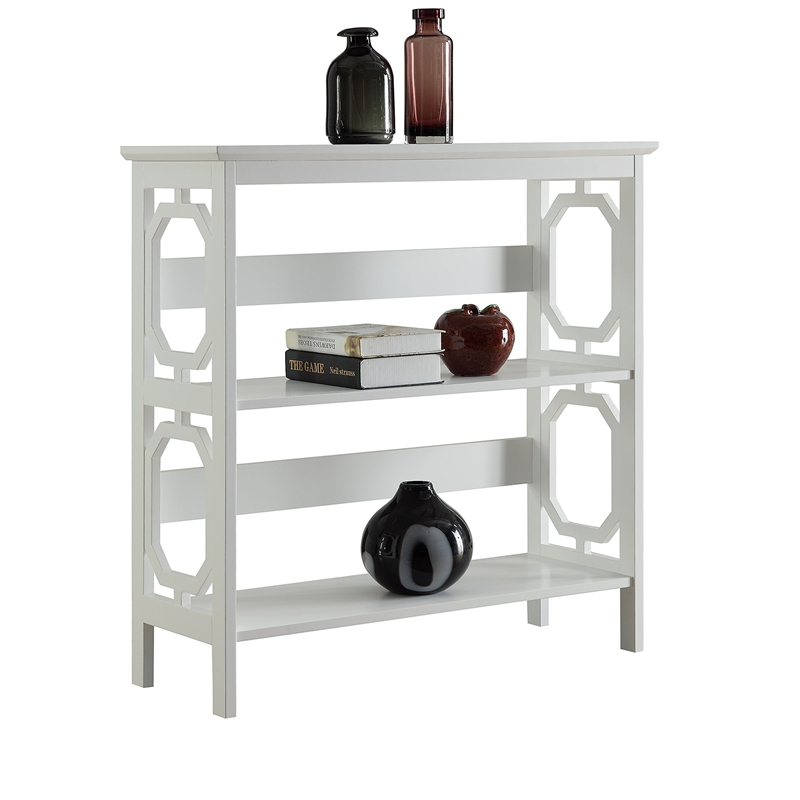 Pemberly Row Two-Shelf Bookcase in White Wood Finish