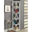 Pemberly Row Five-Shelf Modern Wood Corner Bookcase in White