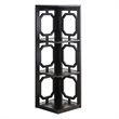 Pemberly Row Three-Shelf Corner Bookcase in Black Wood Finish